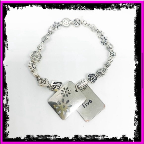 New Handmade Spring Bloom Live 2 Panel Flowers BOHO Sterling Silver Bracelet - Picture 9 of 12